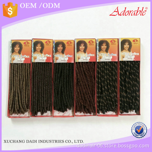 Hot sale NINA softex locs faux crochet braids,fire retardant fiber material locs soft dreads braids for american
